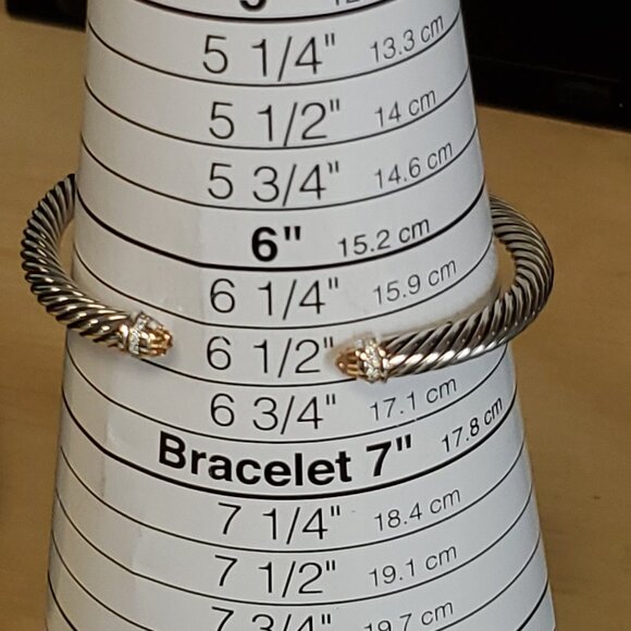 David Yurman 5mmClassic Cable Morganite Bracelet With Diamond - Picture 6 of 6